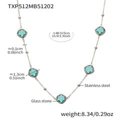 Faceted Glass Stone Necklace, Bracelet & Earrings