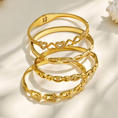 Cubic Zirconia Openwork Bangle Bracelets