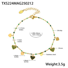 Heart Cubic Zirconia Necklace, Bracelet & Anklet