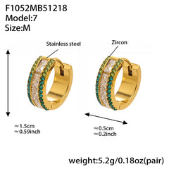 18K Gold-Plated Double-Row Cubic Zirconia Hoops