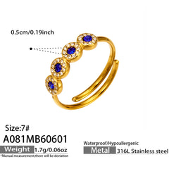 18K Gold-Plated Cubic Zirconia Five-Stone Ring