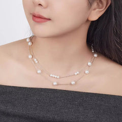 Camille Vintage-Inspired Pearl Stardust Layered Necklace