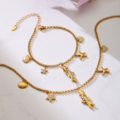 18K Gold-Plated Koi Fish Charm Necklace or Bracelet