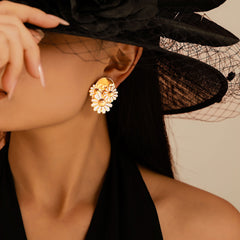 Enamel Daisy Stud Earrings