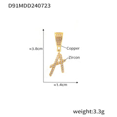 18K Gold-Plated Script Initial Charm Pendant