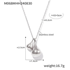 Double Teardrop Long Pendant Necklace