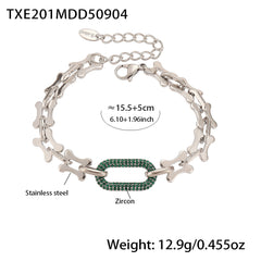 Cubic Zirconia Horseshoe-Link Necklace or Bracelet