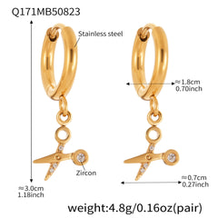 18K Gold-Plated Cubic Zirconia Charm Hoop Designs