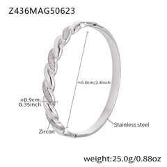 18K Gold-Plated Twisted and Sparkling Bangle Designs