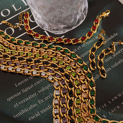 Color Cubic Zirconia Necklace Bracelet and Earrings