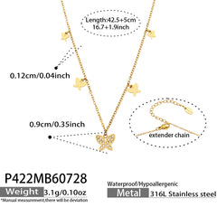 Gold-Tone Heart, Flower & Butterfly Pendant Necklaces