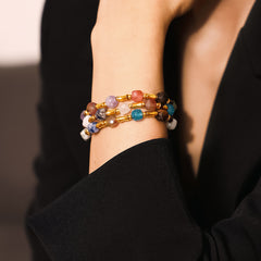 Multicolor Natural Stone Beaded Bracelet