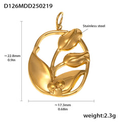 18K Gold-Plated Ornate Charm Pendant