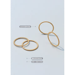 Textured Rounded-Bead Band Ring