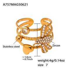 Enamel Cherry and Bee Open Ring Designs