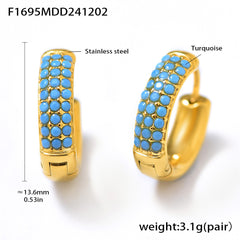 Color Cubic Zirconia Hoop Earrings