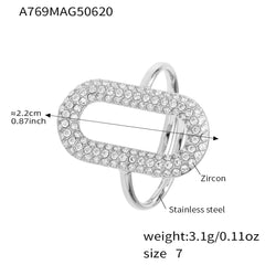Cubic Zirconia Motif Open Rings