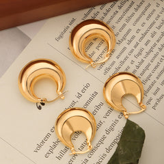 Polished Crescent Hoop Earrings