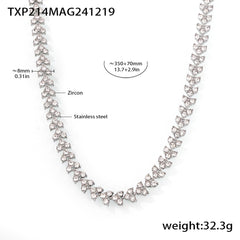 18K Gold-Plated Cubic Zirconia Geometric Necklace