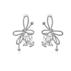Daphne Textured Pavé Bow Stud Earrings