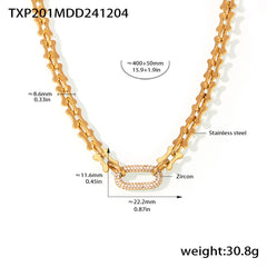 Cubic Zirconia Horseshoe-Link Necklace or Bracelet
