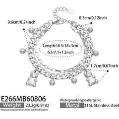Bear Charm and Oval Link Bracelet Designs
