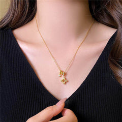 Nadine Openwork Pavé Clover Necklace