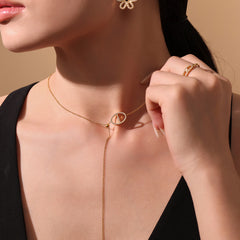 Cubic Zirconia Sliding Lariat or Separate Chain Necklace