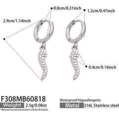 Cubic Zirconia Cat, Angel & Pepper Charm Earrings