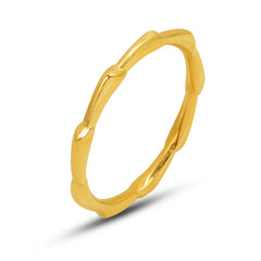 18K Gold-Plated Geometric Bamboo Band Ring