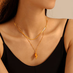 18K Gold-Plated Shell Pendant and Layering Chain Necklaces