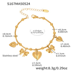 Gold-Tone Cubic Zirconia Charm Bracelet or Anklet