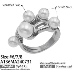 Shell Pearl-Look Sculptural Ring Designs
