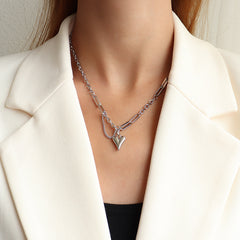 Heart Charm Layered Necklace and Bracelet