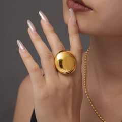 Polished Dome Statement Stainless Steel Ring