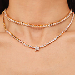 18K Gold-Plated Cubic Zirconia Star Pendant Necklace