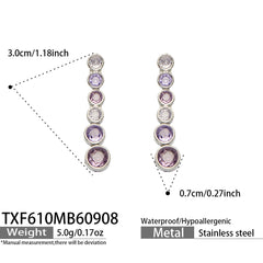 Color Cubic Zirconia Necklace Bracelet and Earrings