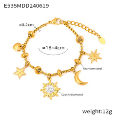 Mixed Charm Box Chain Bracelet
