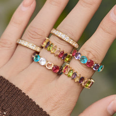 Color Cubic Zirconia Band Ring Designs