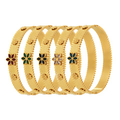 18K Gold-Plated Snowflake Stone-Accent Clasp Bracelet