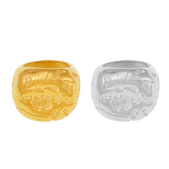 Textured Sculptural Stainless Steel Ring