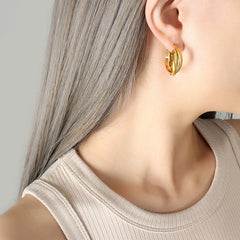 18K Gold-Plated & Silver-Tone Double-Profile Hoops