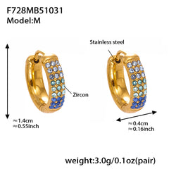18K Gold-Plated Cubic Zirconia U-Hoop Earrings