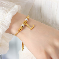 18K Gold-Plated Initial Charm Bracelet