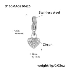 Cubic Zirconia Heart Charm Bracelet or Pendant