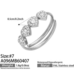 Colored Glass and Cubic Zirconia Ring Collection