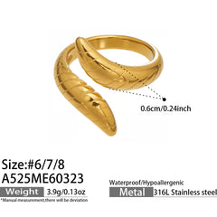 Sculptural Curved Stainless Steel Ring Designs