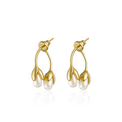 Marielle Dainty Pearl Floral Stud Earrings