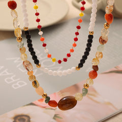 Natural Agate Bead Necklace Designs