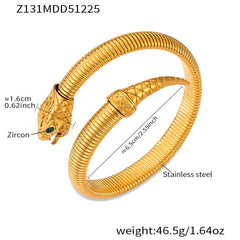 Snake Detail Open Cuff Bracelet